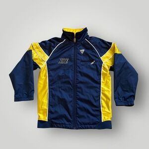Vintage Nike Jacket Boys Medium 10-12 Blue Yellow Full Zip Windbreaker‎ Mesh